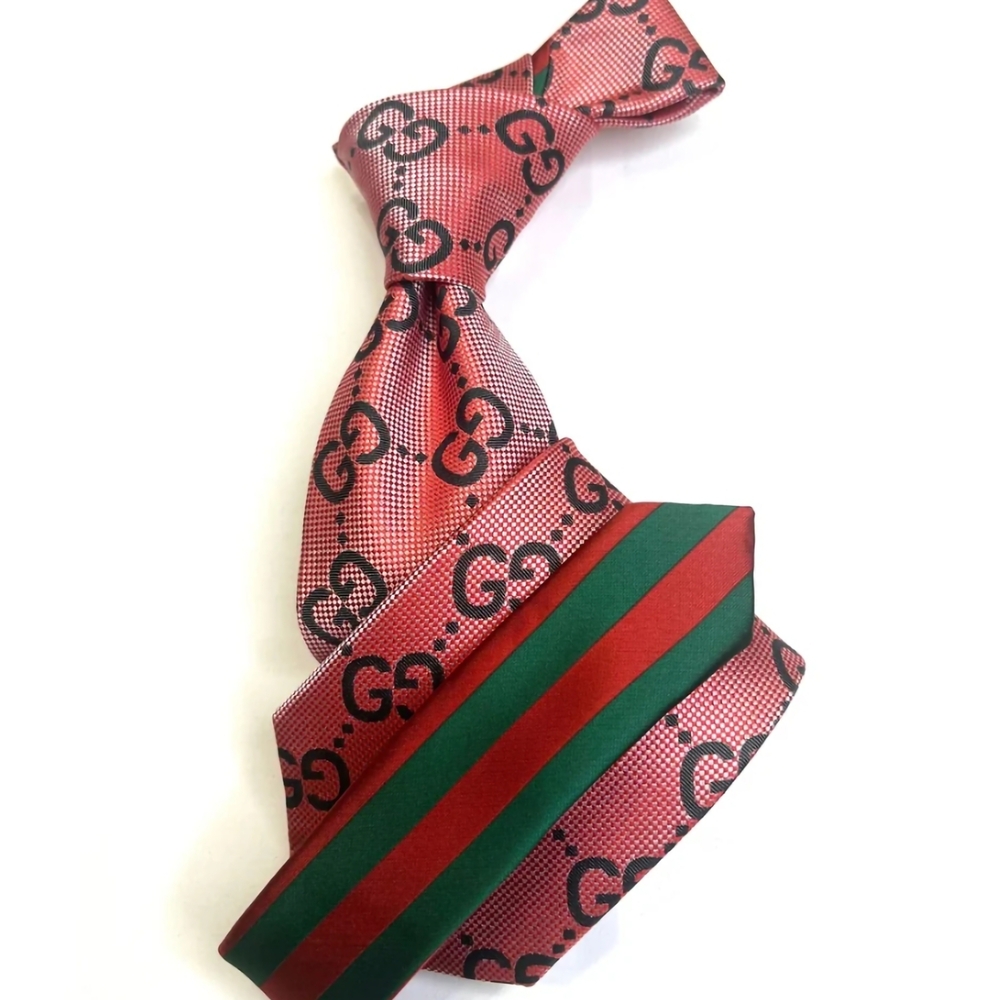 Gucci Red and Green Patterned Men's Tie